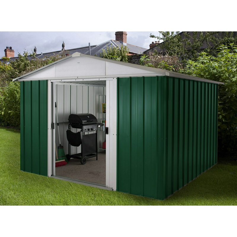 yardmaster apex 10 ft. w x 8 ft. d metal garden shed